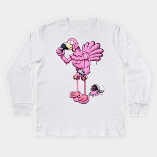 Turkey In Flamingo Disguise Kids Long Sleeve T-Shirt